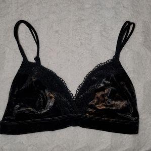 Black Crushed Velvet Bralette